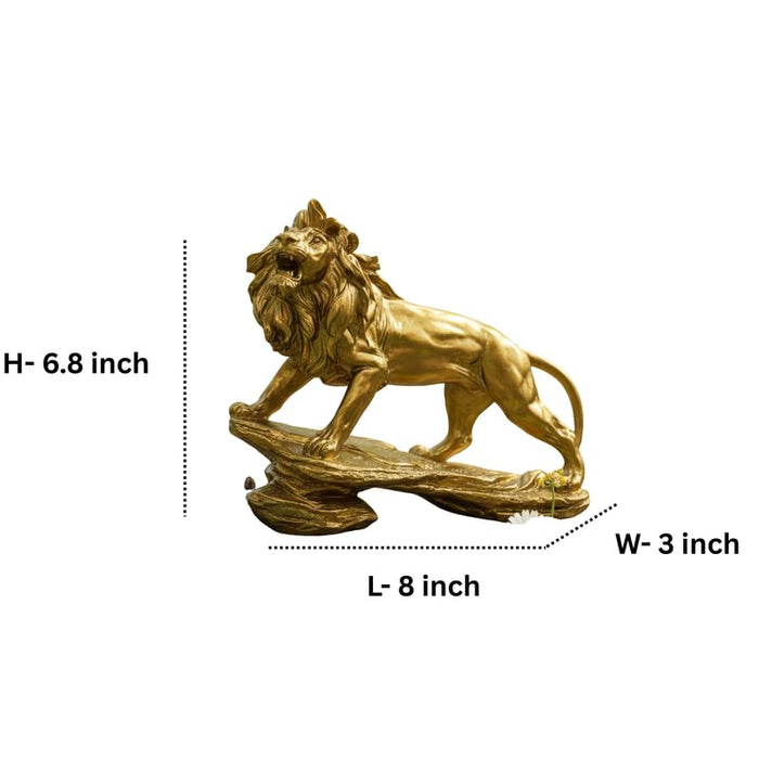 Golden Roaring Lion Statue