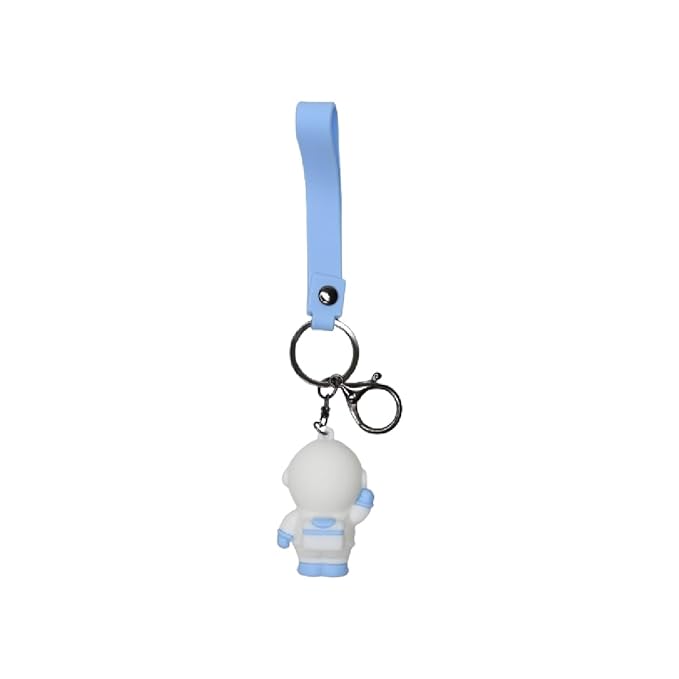 Wonderland Waving Astronaut [Blue]Kechains, Cartoon Style Keychain & Bag Charms Fun & Functional Accessories for Bags and Keys