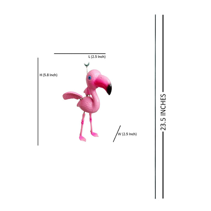 Pink Flamingo Hanging Garden Ornaments for Planters and Lawn Decor (Set of 2) – Weather-Resistant Outdoor Accents