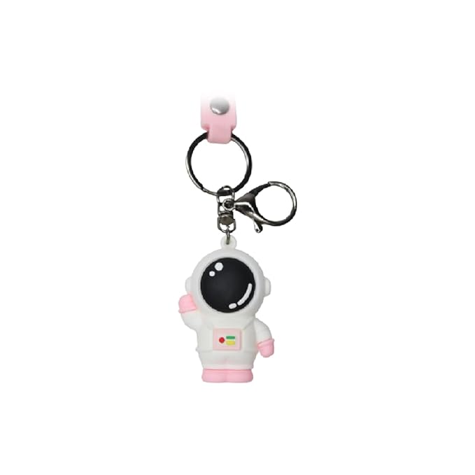 Wonderland Waving Astronaut [Pink]Kechains, Cartoon Style Keychain & Bag Charms Fun & Functional Accessories for Bags and Keys