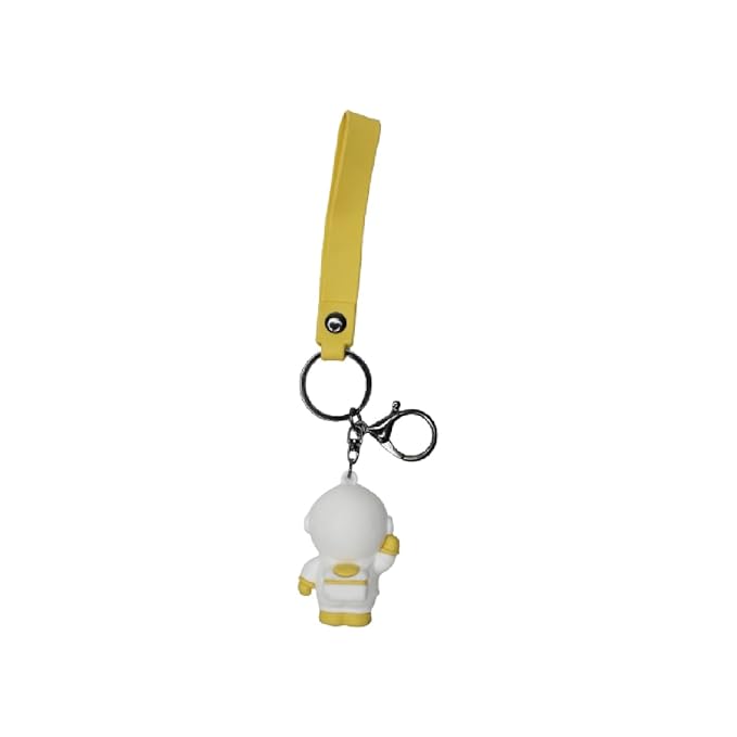 Wonderland Waving Astronaut [Yellow]Kechains, Cartoon Style Keychain & Bag Charms Fun & Functional Accessories for Bags and Keys