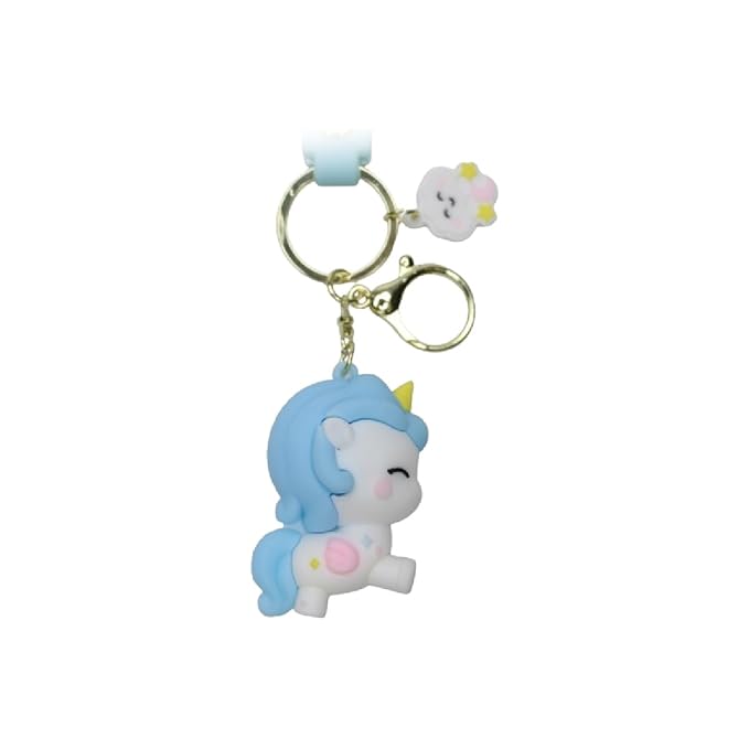 Wonderland Colorful unicorn [blue]Kechains, Cartoon Style Keychain & Bag Charms Fun & Functional Accessories for Bags and Keys