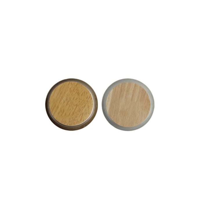 Imported Ceramic Sugar and Coffee Container with Rubber Tight Wooden Lid (Set of 2)