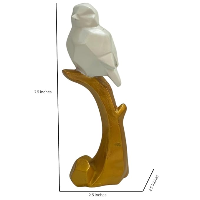 WonderlandModern Bird Figurine on Golden Branch