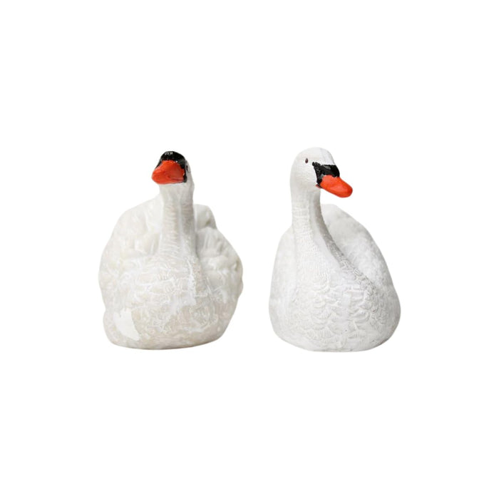 Wonderland resin miniature set of 2 swans|charming Gift Miniatures