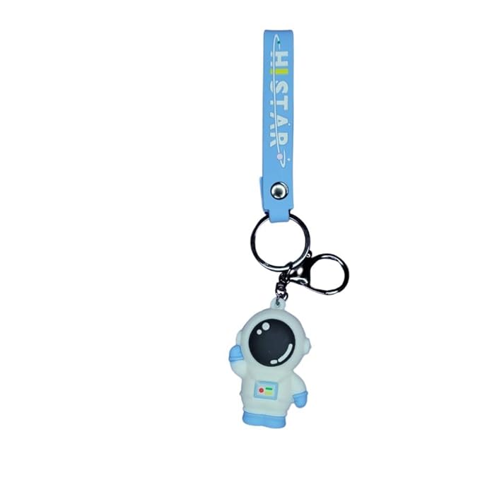 Wonderland Waving Astronaut [Blue]Kechains, Cartoon Style Keychain & Bag Charms Fun & Functional Accessories for Bags and Keys