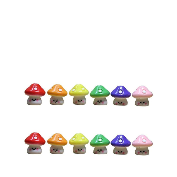 Wonderland Imported Miniatures (set of 12) Colourful Mushroom |Miniature Figurine| Shelf Décor | Resin Home décor | Gift Items
