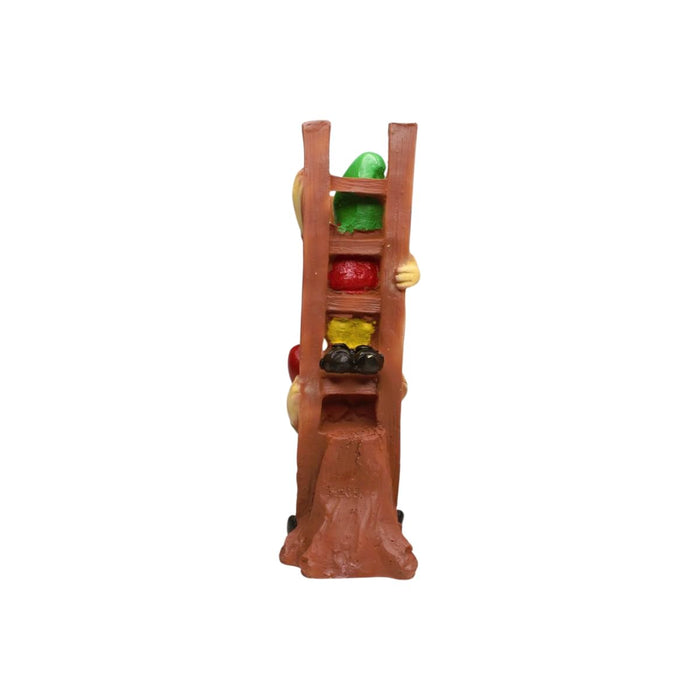 Resin Funny 2 Gnomes on Ladder Santa Idol, Standard