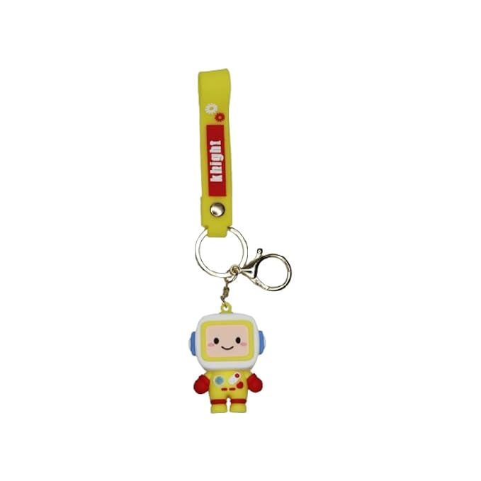 Wonderland Small robot [Yellow]Kechains, Cartoon Style Keychain & Bag Charms Fun & Functional Accessories for Bags and Keys