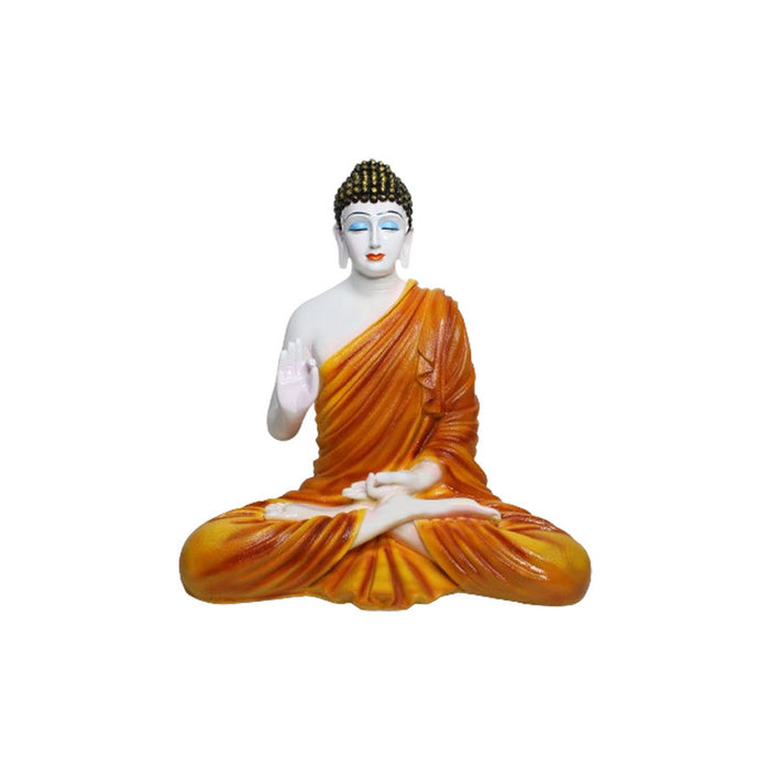 Wonderland 2ft Ashirvad Avastha Buddha Resin Statue, showpiece, Gift (Orange)