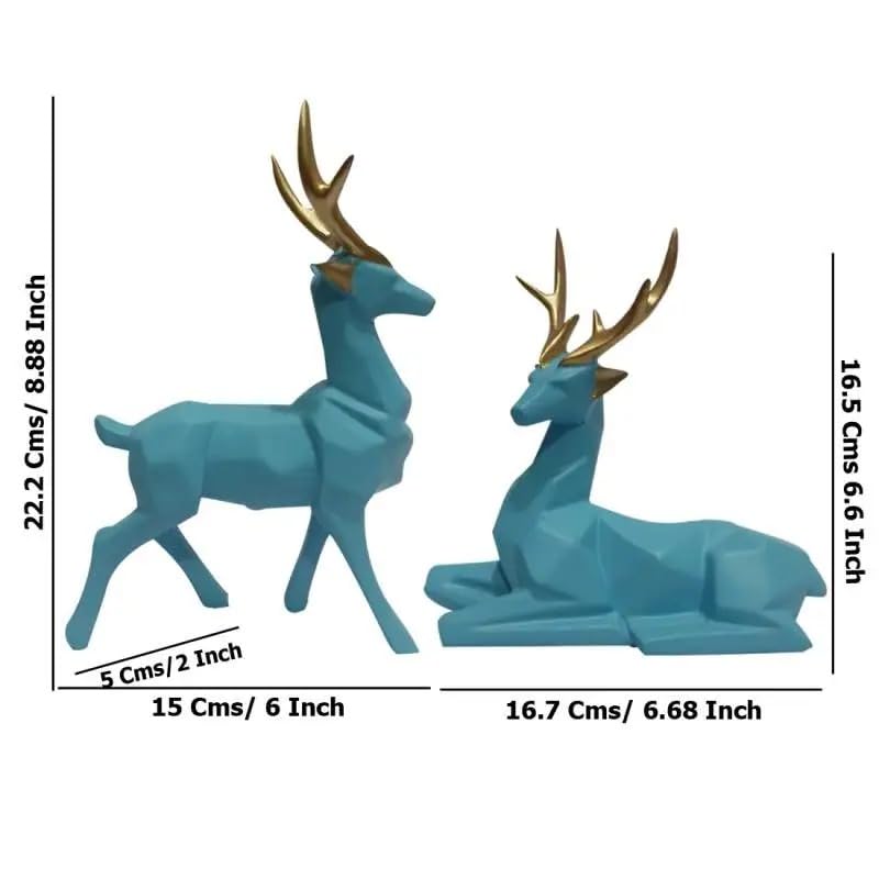 Modern Geometric Deer Statues