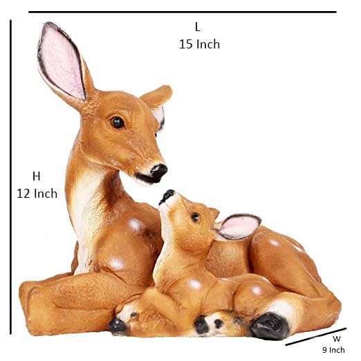 Mother Deer and Fawn Resting Figurine – Garden & Home Decor Statue