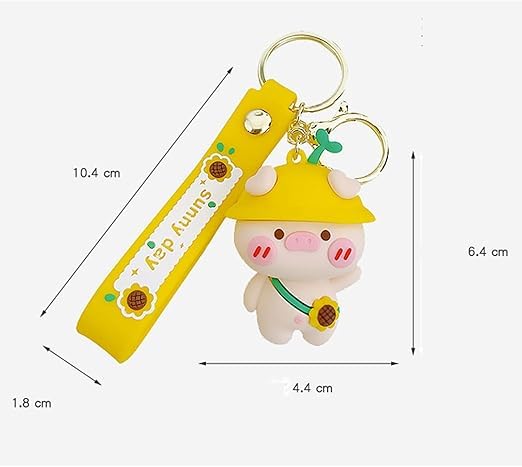 Wonderland Pastoral cute pig [yellow]Kechains, Cartoon Style Keychain & Bag Charms Fun & Functional Accessories for Bags and Keys