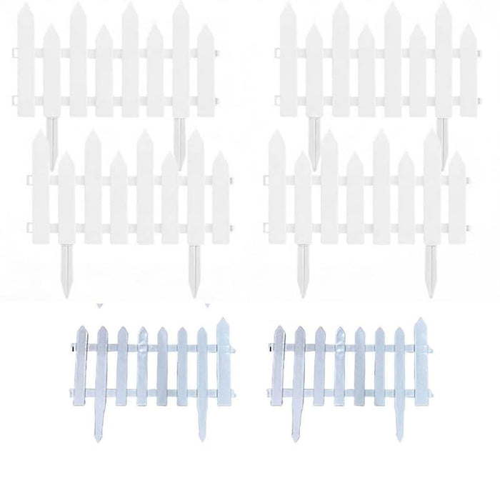 Wonderland (Set of 6) 11.8 inch Tall Garden Edging Fence Decorative| White Garden Picket Fence Panels| 9.8 Feet Resistant PVC Garden Fence Decorative| Flower Bed Fencing for Pathway, Yard, Lawn | with Spikes