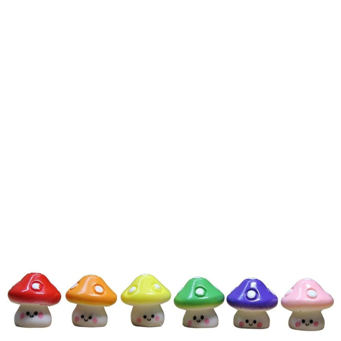 Wonderland Imported Miniatures (set of 12) Colourful Mushroom |Miniature Figurine| Shelf Décor | Resin Home décor | Gift Items