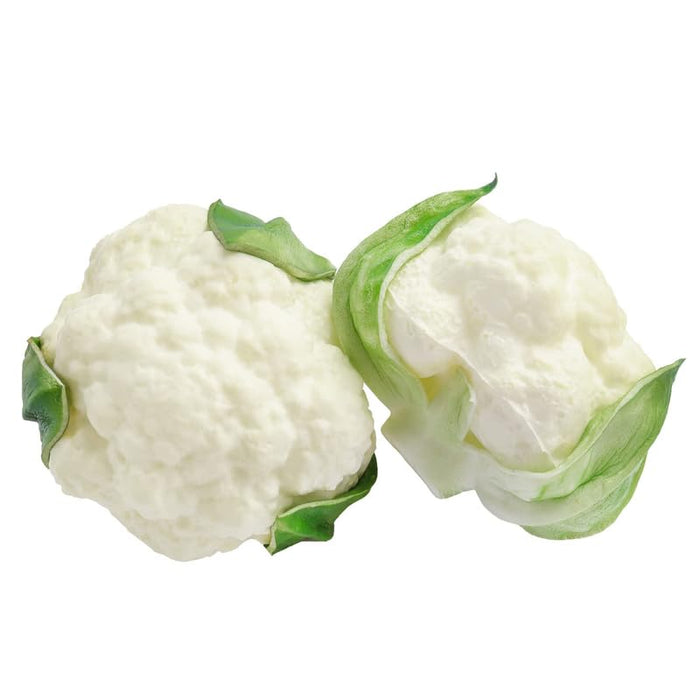 2-Piece Lifelike Artificial White Cauliflower Set – Realistic Fake Vegetable Props for Home Kitchen Decor, Photography Studio, and Educational Displays
