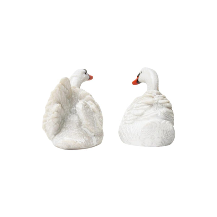 Wonderland resin miniature set of 2 swans|charming Gift Miniatures