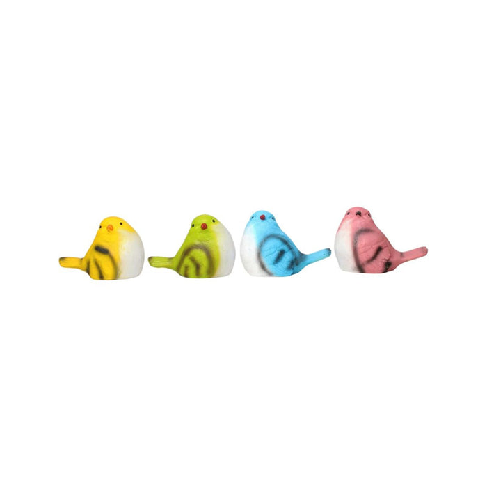 A collection of ten colorful gradient starfish with white dots and five miniature hippopotamus figurines in various bright colors, isolated on a white background.