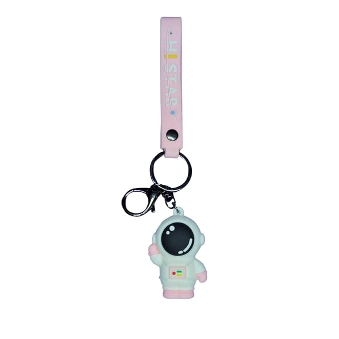 Wonderland Waving Astronaut [Pink]Kechains, Cartoon Style Keychain & Bag Charms Fun & Functional Accessories for Bags and Keys