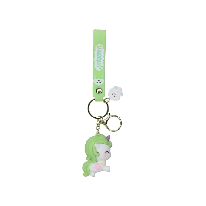 Wonderland Colorful unicorn [Green]Kechains, Cartoon Style Keychain & Bag Charms Fun & Functional Accessories for Bags and Keys