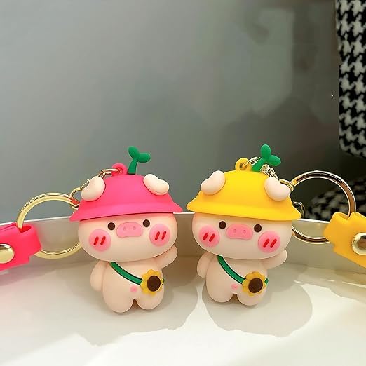 Wonderland Pastoral cute pig [yellow]Kechains, Cartoon Style Keychain & Bag Charms Fun & Functional Accessories for Bags and Keys