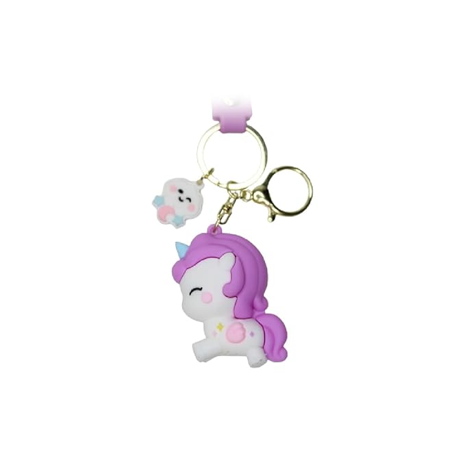 Wonderland Colorful unicorn [Purple]Kechains, Cartoon Style Keychain & Bag Charms Fun & Functional Accessories for Bags and Keys