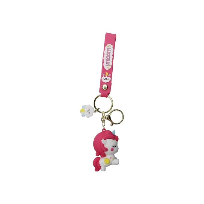 Wonderland Colorful unicorn [Pink]Kechains, Cartoon Style Keychain & Bag Charms Fun & Functional Accessories for Bags and Keys