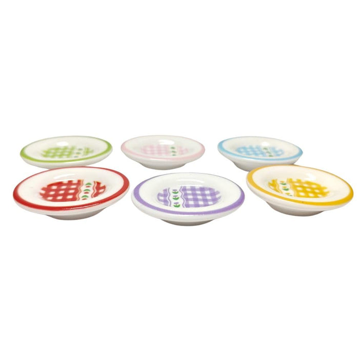 Wonderland (Set of 6) Miniature Plate Dish (Multicoloured)-Toys & Hobbies-