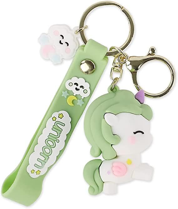 Wonderland Colorful unicorn [Green]Kechains, Cartoon Style Keychain & Bag Charms Fun & Functional Accessories for Bags and Keys