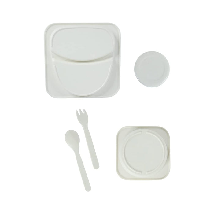 Sqaure Animal Print Bamboo Fibre (Set of 5) Bowl, Spoon, Fork, Glass, Plate Design 1