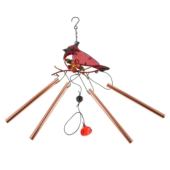 Wonderland Bird Wind Chime with Copper Tone Tubes - Outdoor Garden Décor | Hanging Décor for Balcony and Home Décor