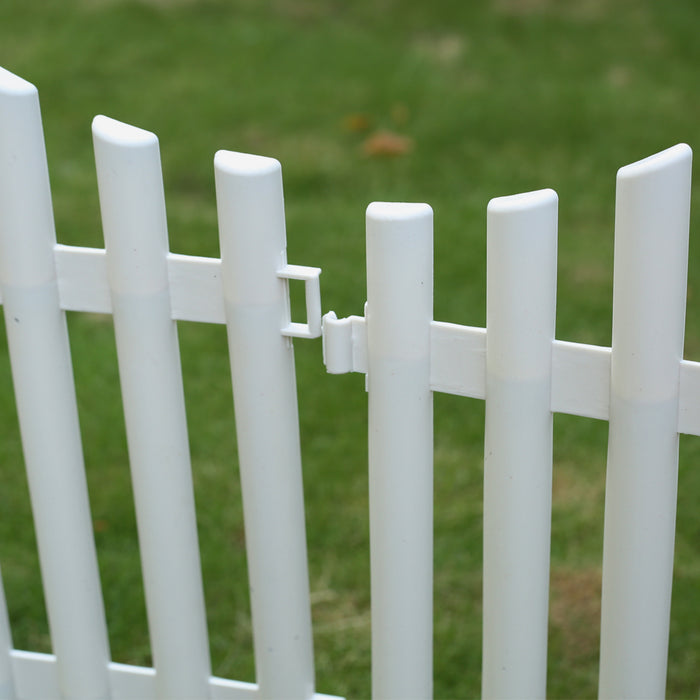 Pack of 4pc PP Picket Fence with Spikes for Outdoors and Flower beds