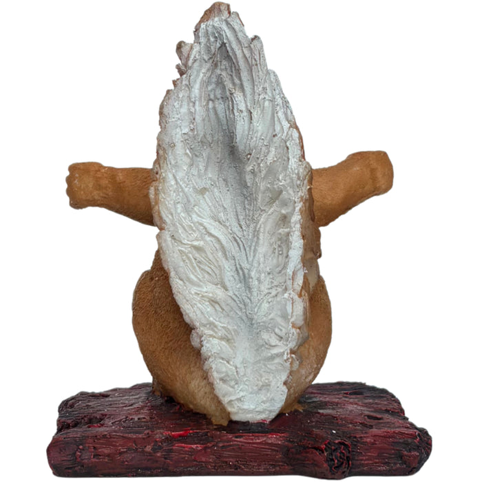 Wonderland Whimsical Hanging Squirrel Garden Statue – Realistic Resin Animal Figurine on Log Swing – Weather-Resistant Outdoor Tree Ornament & Patio Decor