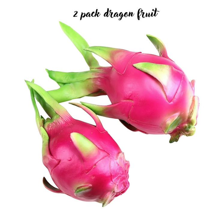 Wonderland Artificial Dragonfruit Decoration | Set of 2 | Imitation Fruit Decor | Synthetic Fruit | Lifelike Realistic Decorative Fruit | Kitchen Ornamentation | Faux Fruit Bowl Accessories