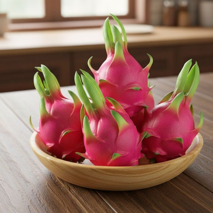 Wonderland Artificial Dragonfruit Decoration | Set of 2 | Imitation Fruit Decor | Synthetic Fruit | Lifelike Realistic Decorative Fruit | Kitchen Ornamentation | Faux Fruit Bowl Accessories