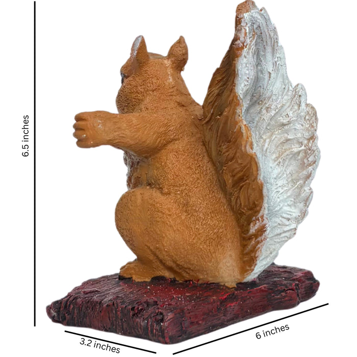 Wonderland Whimsical Hanging Squirrel Garden Statue – Realistic Resin Animal Figurine on Log Swing – Weather-Resistant Outdoor Tree Ornament & Patio Decor