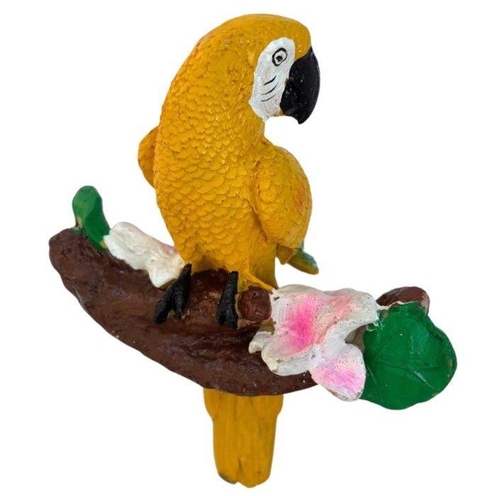 Wonderland Hanging Ring  Parrot Figurine on Branch | Vibrant Macaw Bird Showpiece for Home Décor