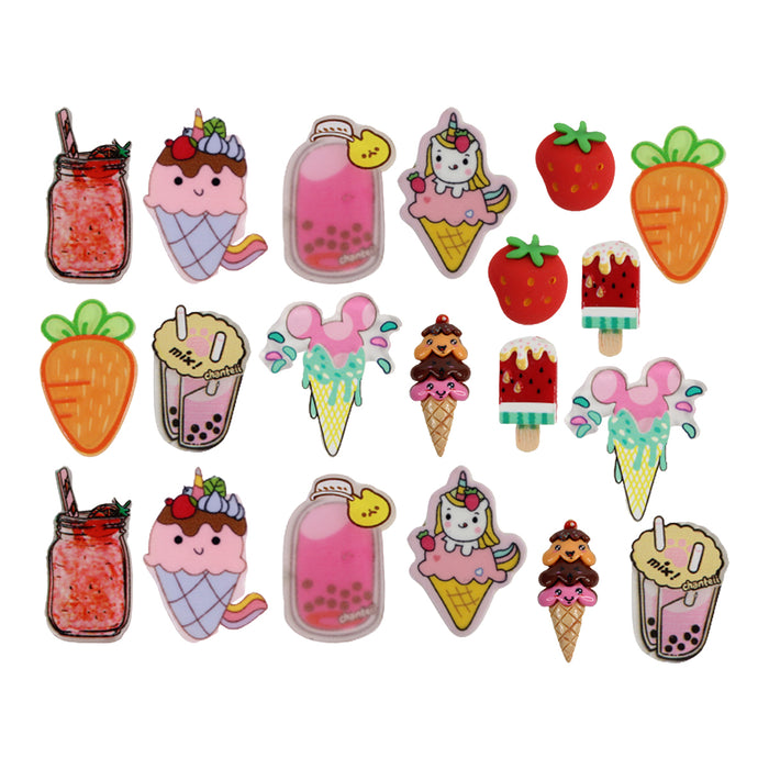 Wonderland Food combo 2 (Set of 20) (Carrot and Ice cream)| Easy-to-apply DIY 3D Stickers