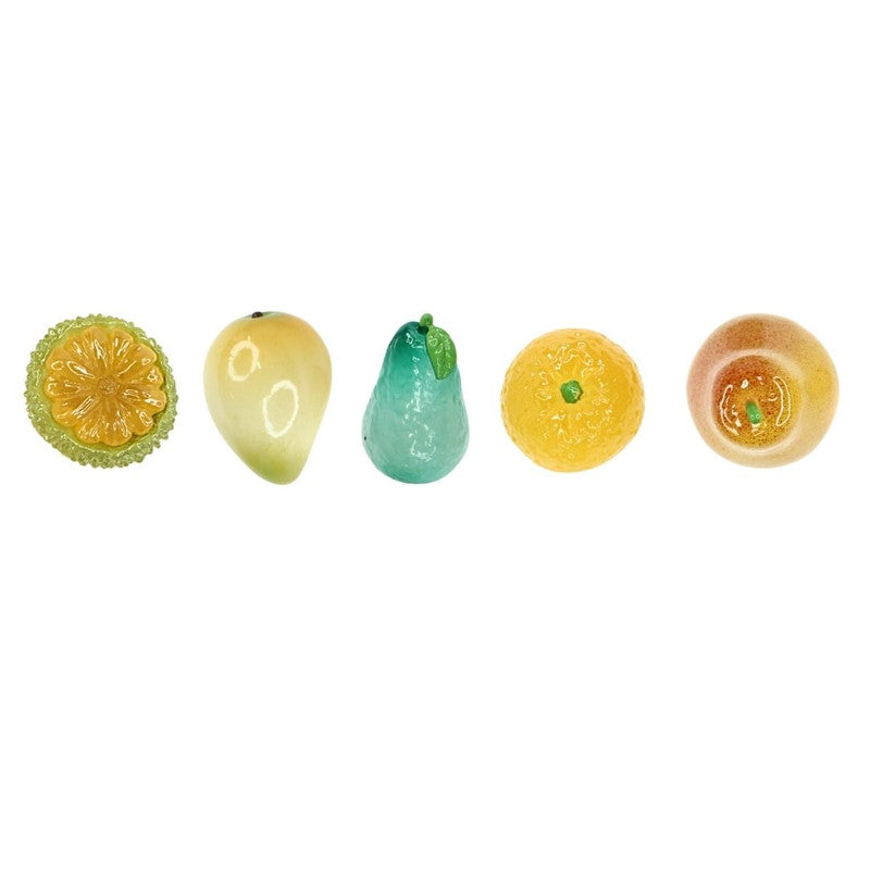 Wonderland Exotic Miniature Fruit Collection - 5 Piece Set| Miniature Fruit Figures Set | Realistic Dollhouse Kitchen Decoration & Craft Supplies
