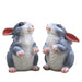 grey rabbit figurine pair, cute bunny statues, garden decor outdoor, home showpiece set, polyresin animal figures, balcony decoration, lawn ornament, set of 2 rabbits