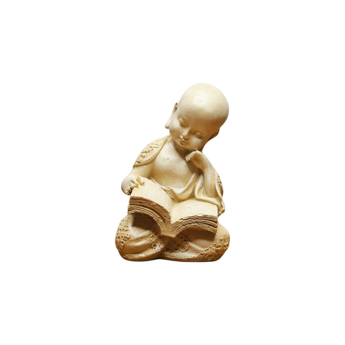 Wonderland  6.5 inches height Baby monk in Book reading position | polyresin buddha reading book statue