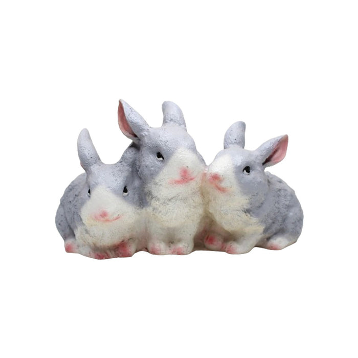 Wonderland Poly Resin Three Joint Rabbits for Garden Decoration, Home Decoration, Lawn Decor, Animal Figures