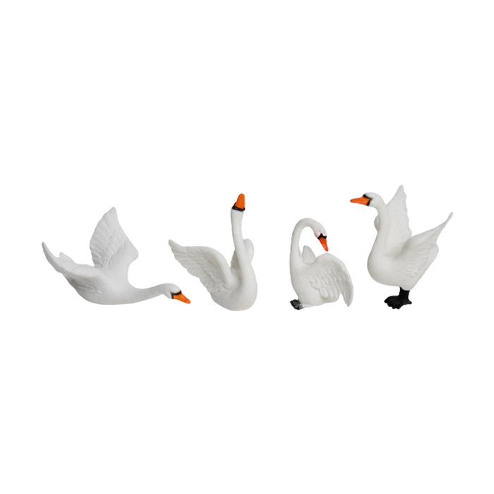 Wonderland Fairyland Swan (Set of 4)|Miniature toys | Tiny toys |Mini collectibles |Small figures | Miniature dollhouse| Miniature fairy garden accessories| Unique gifts