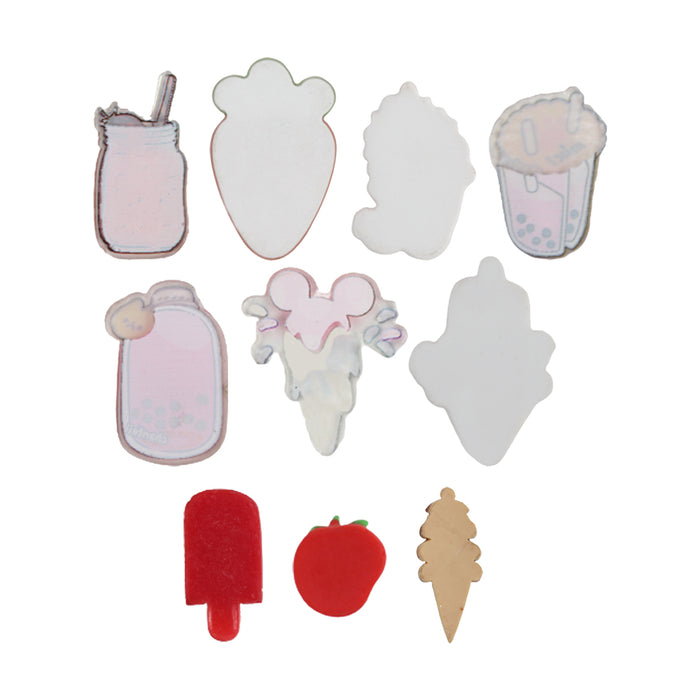 Wonderland Food combo 2 (Set of 20) (Carrot and Ice cream)| Easy-to-apply DIY 3D Stickers