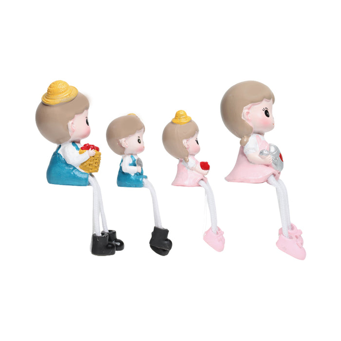 Wonderland Farming Hanging leg family| Resin 
Hanging dolls set of 4