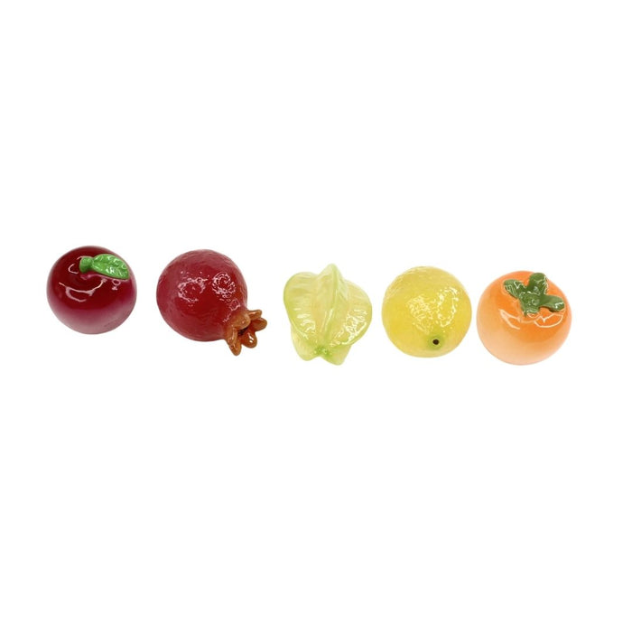 Wonderland Cute Miniature Fruit Models| Figurines for Home Decor, Education purpose  & Crafting (Set of 5)| resin mini fake toy food miniatures