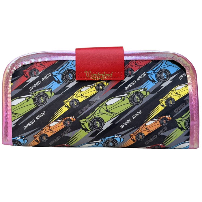 Kids Double Zip Racing Pencil Case –   with 3D Rubber Badge
