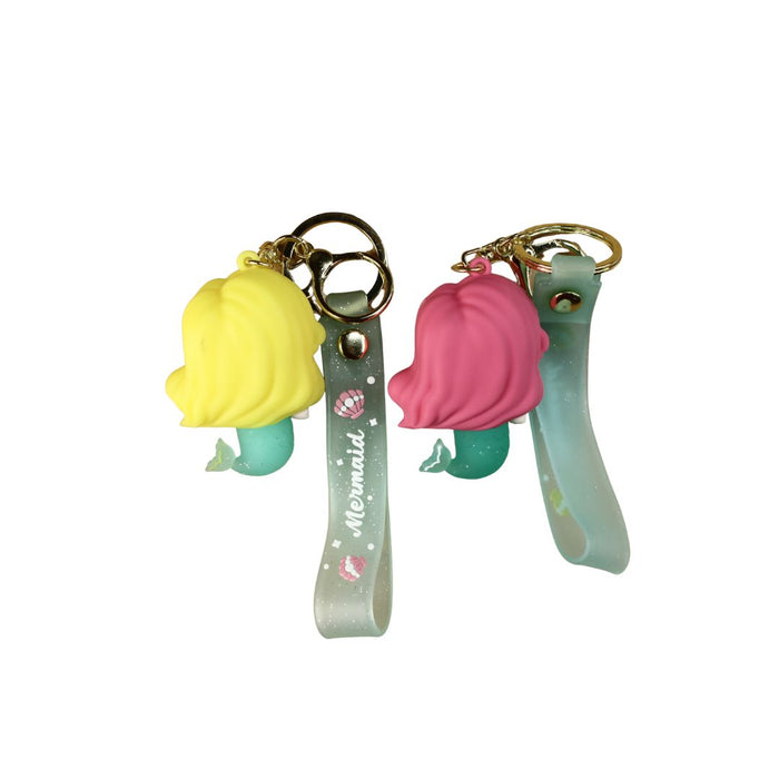 Wonderland Kawaii style ( set of 2) Mermaid Dream Keychains with Holder Accessories, Backpack Car Key Chain for Boy Girl