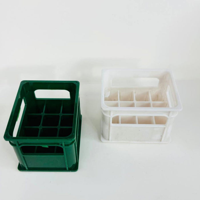 Wonderland set of 4- Multi-Color Heavy Duty Plastic Bottle Crates | Stackable Beverage Storage & Utility Baskets (6-Pack Assorted Colors)