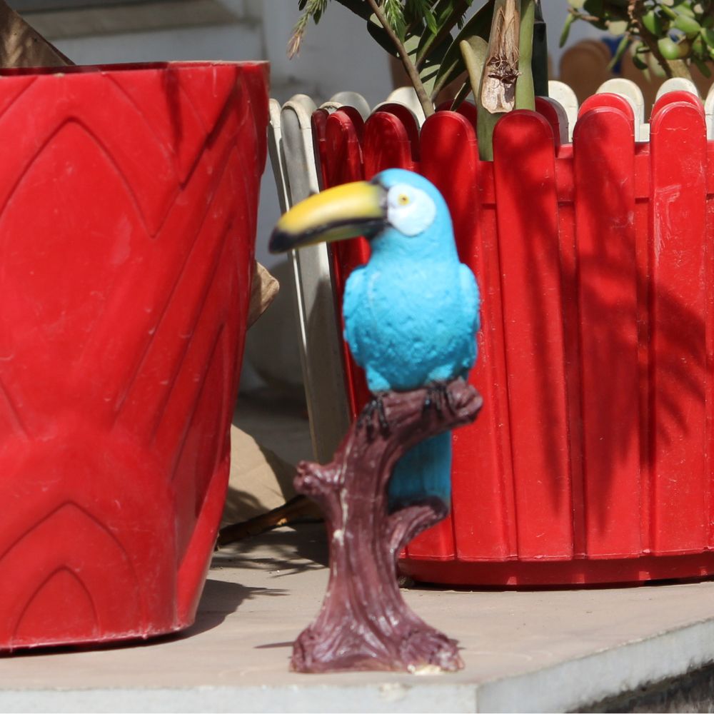 Bird on Tree Statue (Blue) | Bird Figurine|Graden Decor Decorative Birds